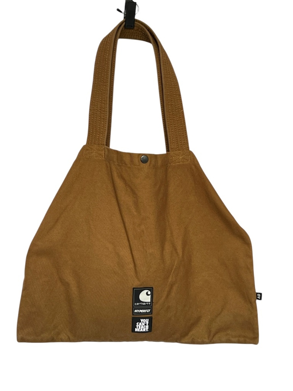 Carhartt Brown Tote Bag Hyperfly You Can't Teach Heart Heavy Cotton1 9.5 x 15.5"